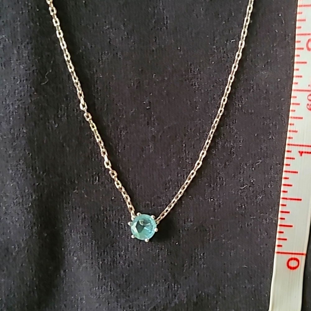 New Sterling silver aquamarine pendant and chain